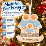 personalised eskimo family christmas tree decoration personalised with names and a short message