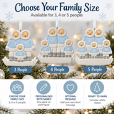 personalised eskimo family christmas tree decoration personalised with names and a short message