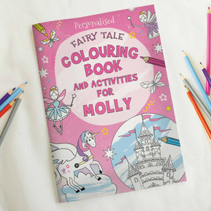Personalised princess and unicorn colouring book
