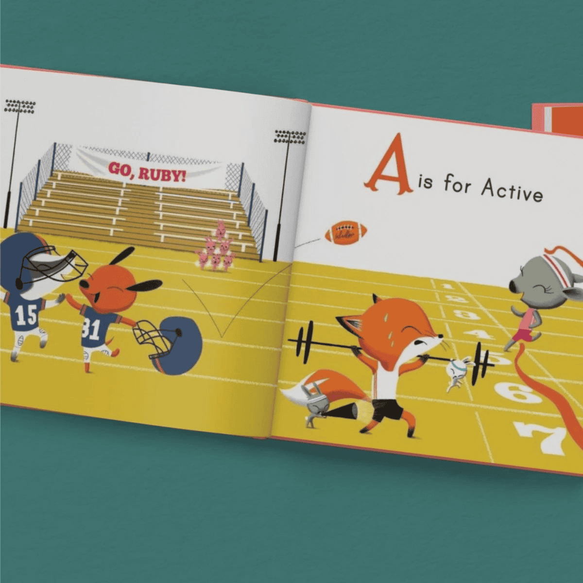 M is for me personalised book showing the inside of the book