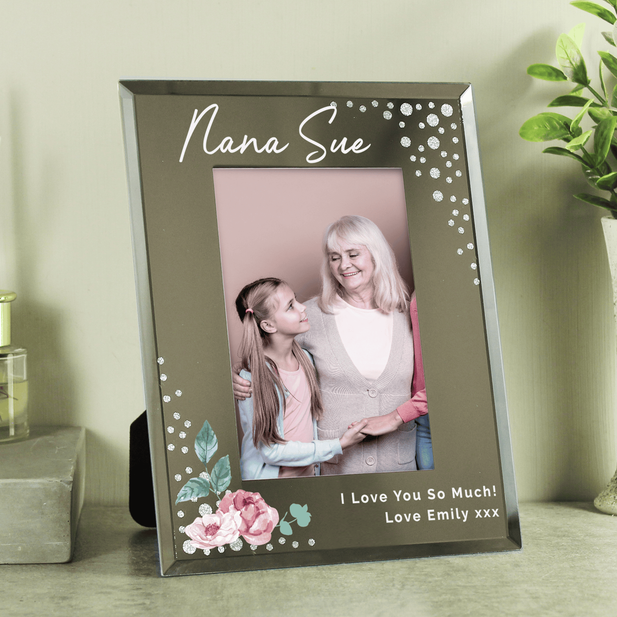 personalised diamante 6x4 frame