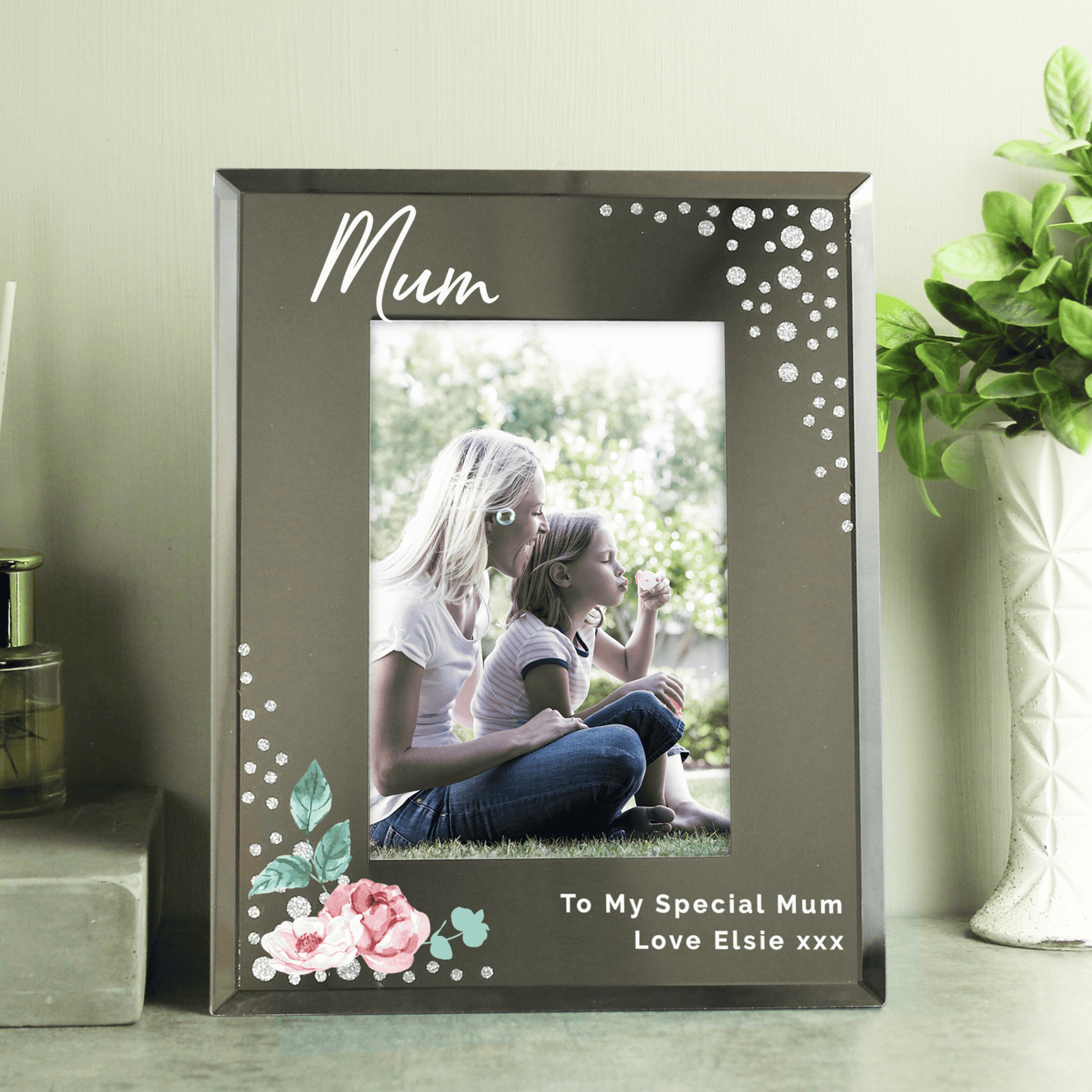 personalised diamante photo frame