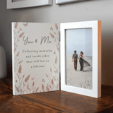 personalised floral 6x4 hinged photo frame