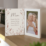 personalised floral 6x4 hinged photo frame