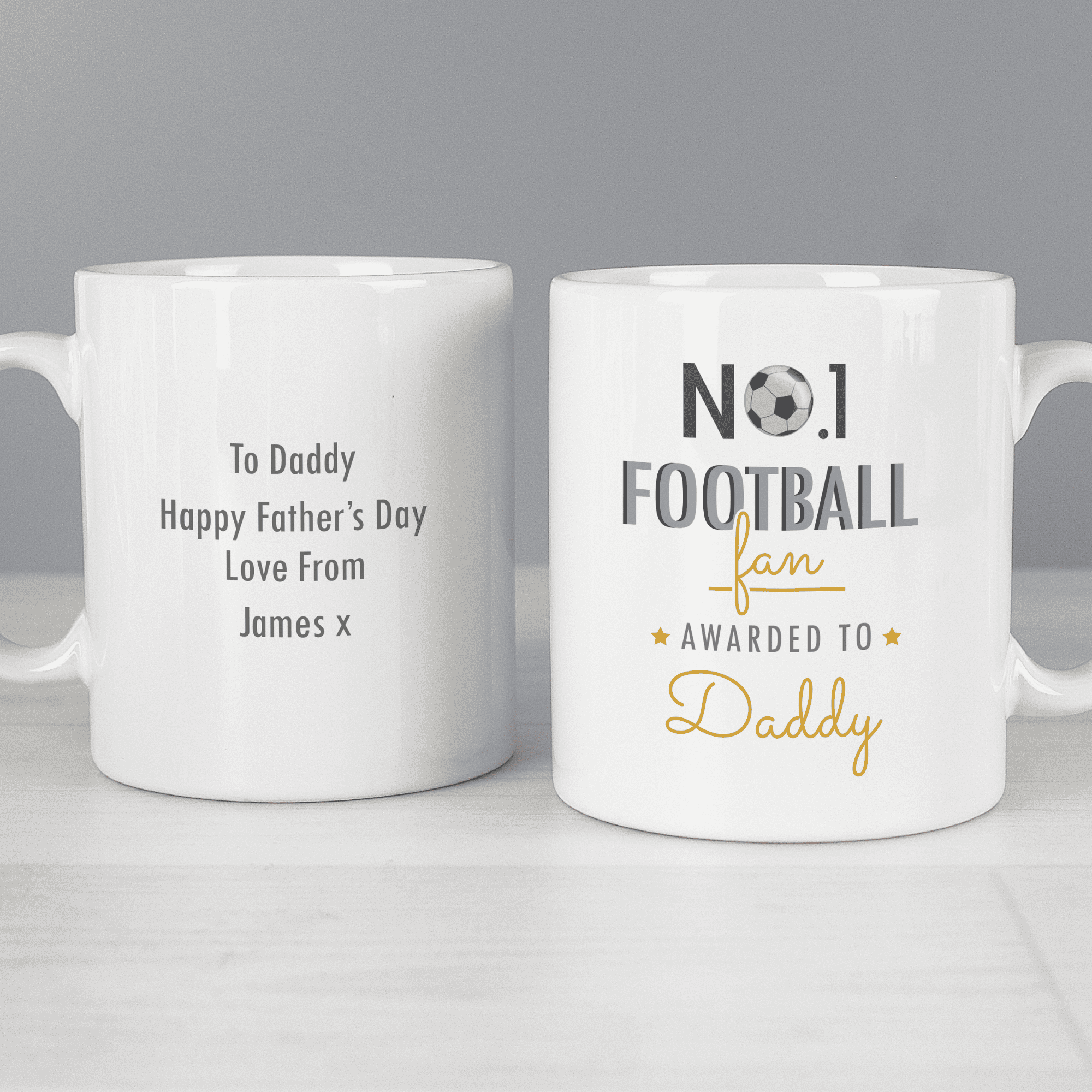 personalised number one football fan mug