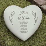 personalised heart memorial stone engraved with a name and any message over 8 lines