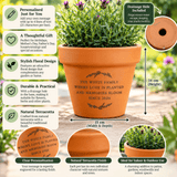 personalised floral terracotta plant pot with any message over 4 lines