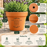 personalised floral terracotta plant pot with any message over 4 lines
