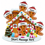 personalised gingerbread family christmas tree decoration for 2- 5 people