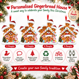 personalised gingerbread family christmas tree decoration for 2- 5 people