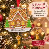 gingerbread house christmas tree decoration personalised with one line of text