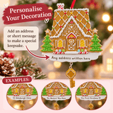 gingerbread house christmas tree decoration personalised with one line of text