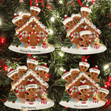 personalised gingerbread house tree decoration collage
