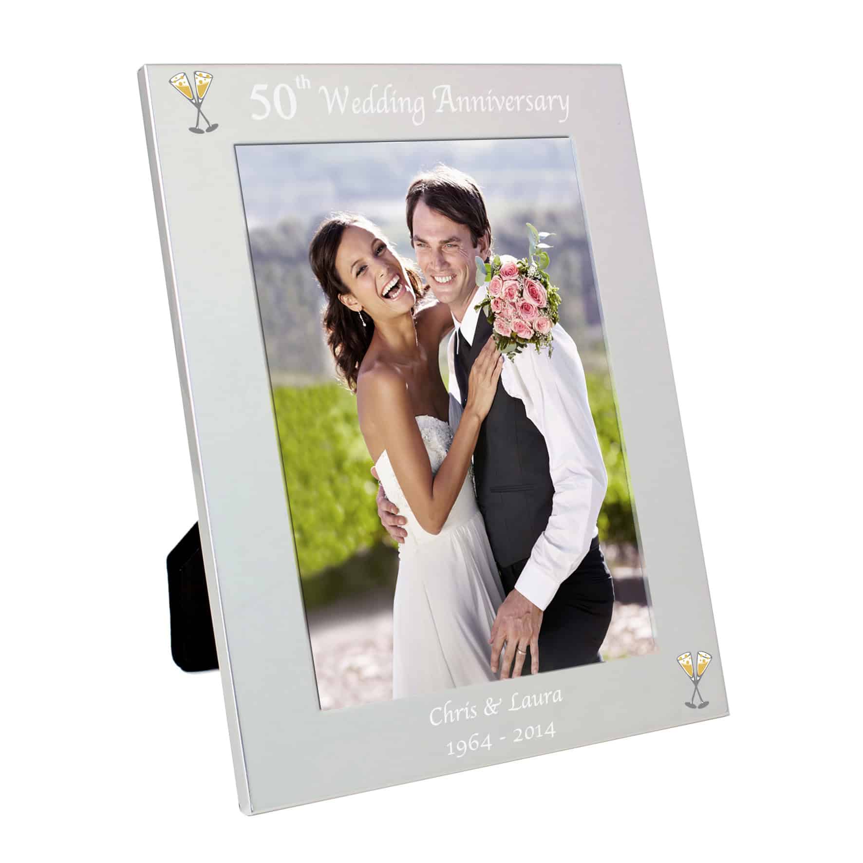 Personalised Golden 5x7 50th Wedding Anniversary Photo Frame