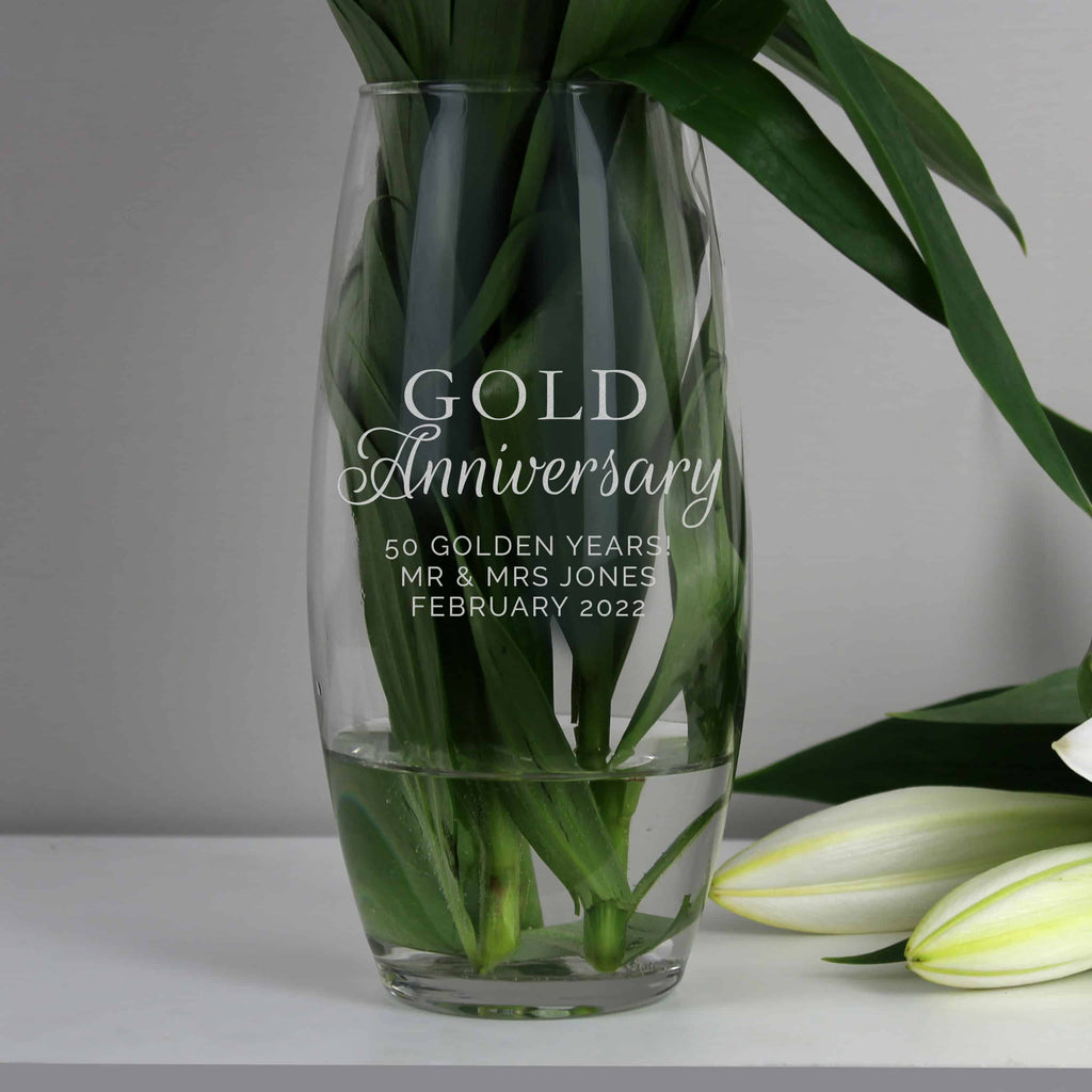 Personalised 'Golden Anniversary' Bullet Vase
