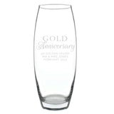 Personalised 'Golden Anniversary' Bullet Vase