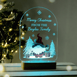 personalised gonk led light with wooden base