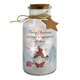 Personalised Gonk Christmas Scene LED Glass Jar
