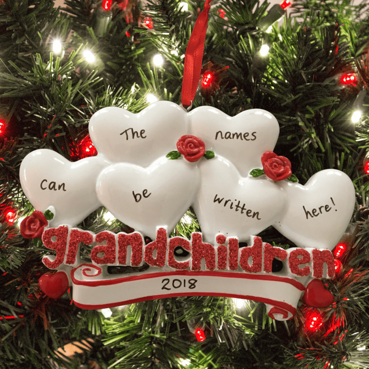personalised grandchildren christmas tree decoration for 6 grandkids