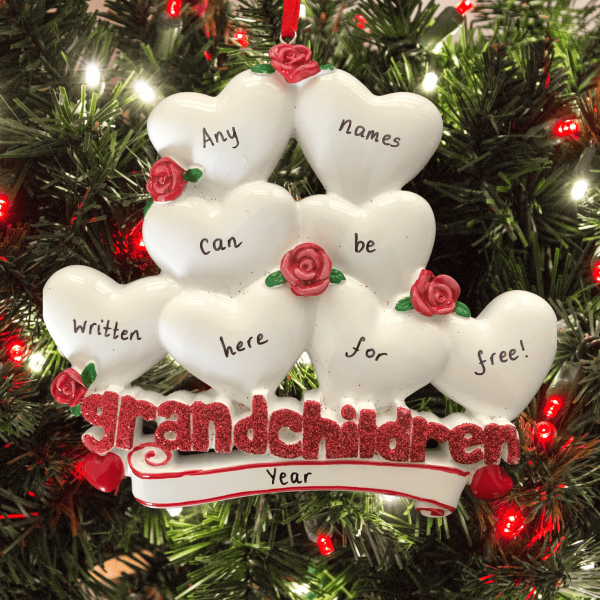 personalised grandchildren christmas tree decoration for 8 grandkids