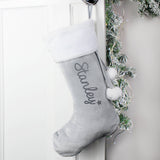 Personalised Name Only Silver Grey Stocking
