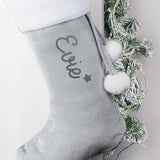 Personalised Name Only Silver Grey Stocking
