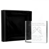 personalised guardian angel ornament showing the front of it with the personalisation