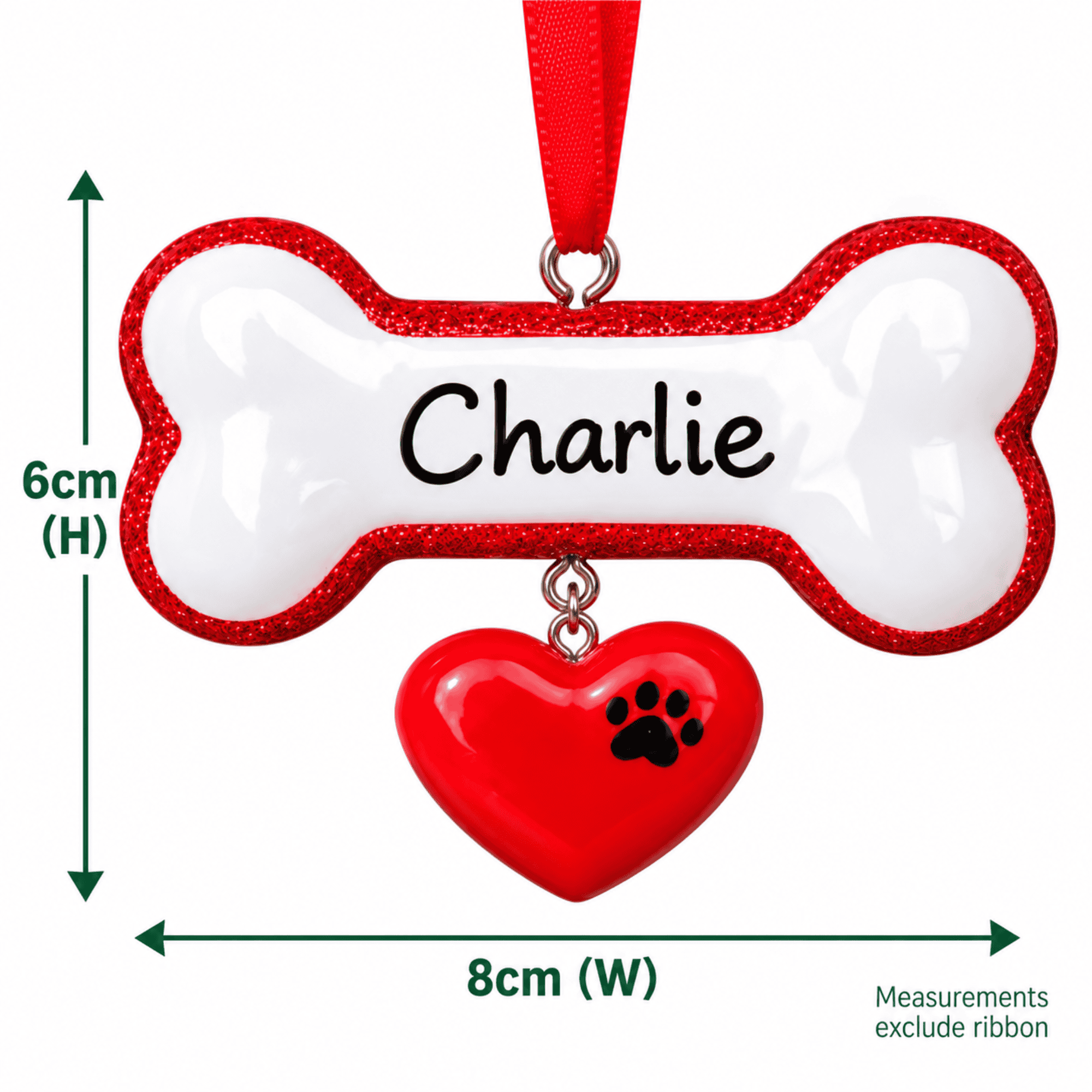 personalised dog bone christmas tree decoration