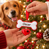 personalised dog bone christmas tree decoration