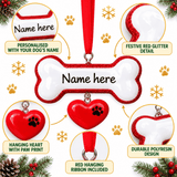 personalised dog bone christmas tree decoration
