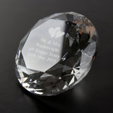 Personalised Heart Motif Diamond Paperweight
