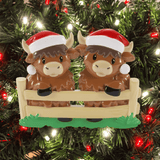 Highland Cow Family Christmas Tree Decoration