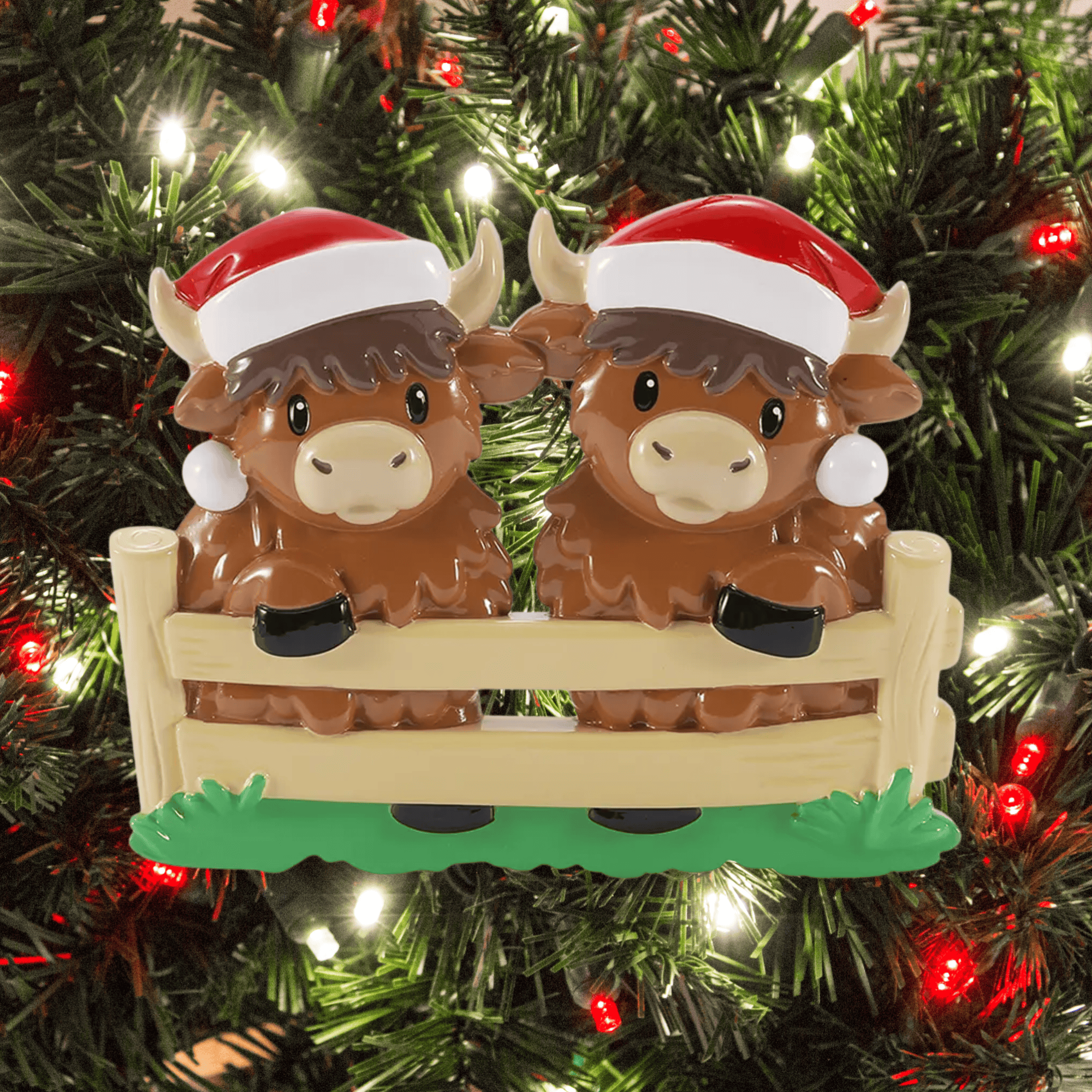 Highland Cow Family Christmas Tree Decoration