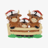 Highland Cow Family Christmas Tree Decoration