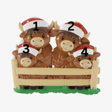 Highland Cow Family Christmas Tree Decoration