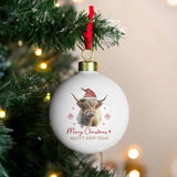 personalised highland cow bauble