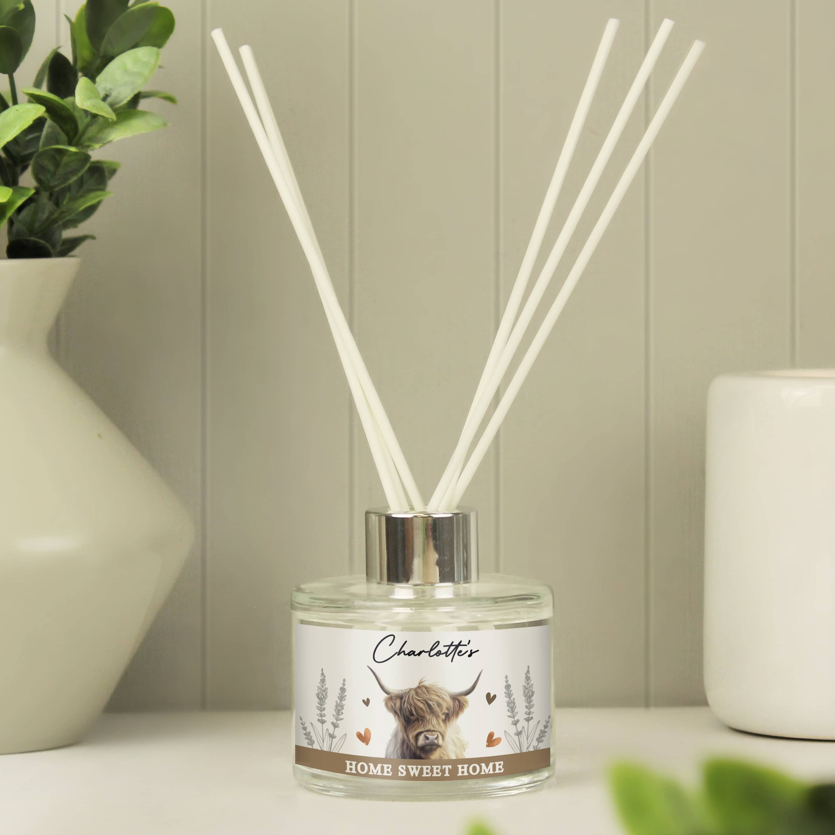Personalised Highland Cow Reed Diffuser
