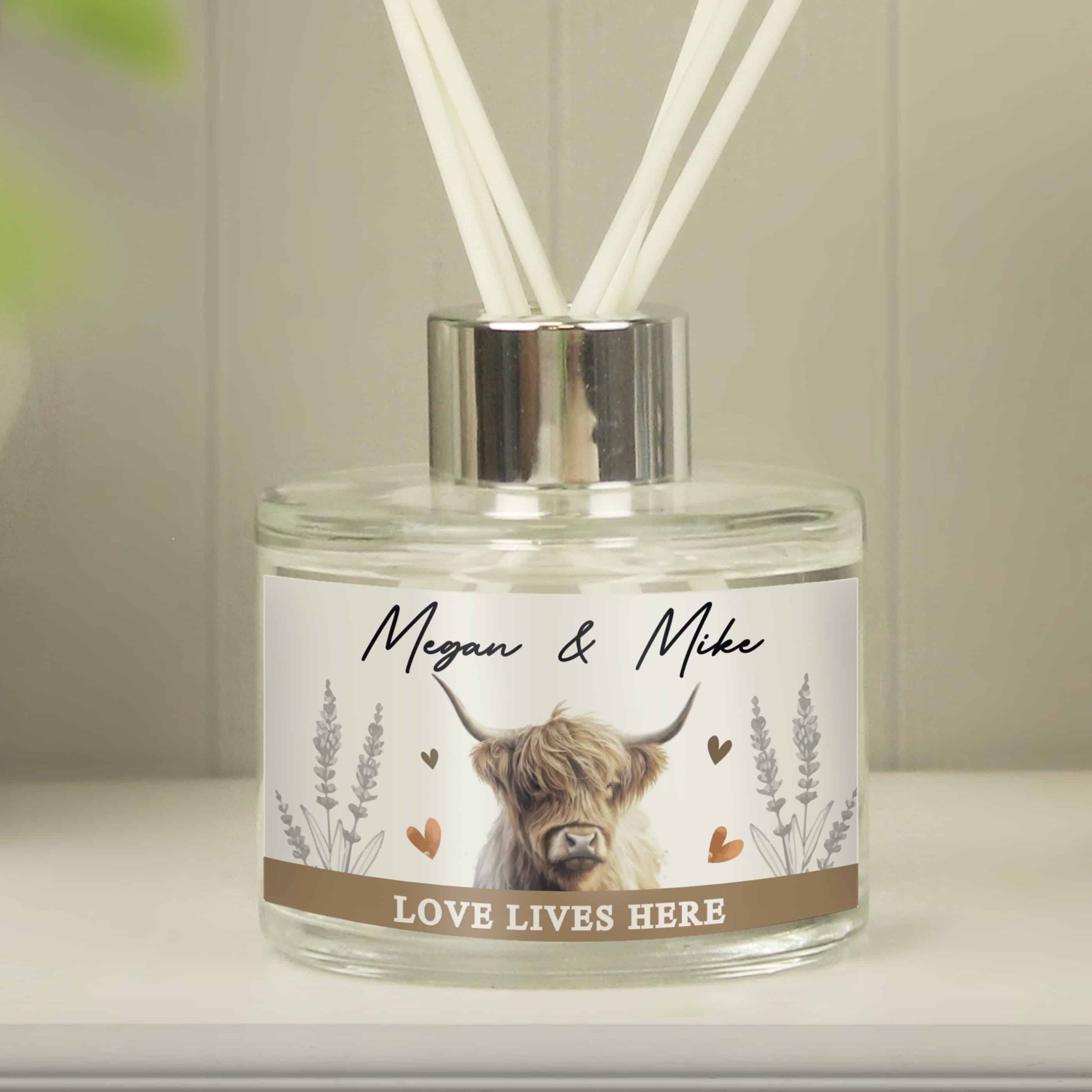 Personalised Highland Cow Reed Diffuser
