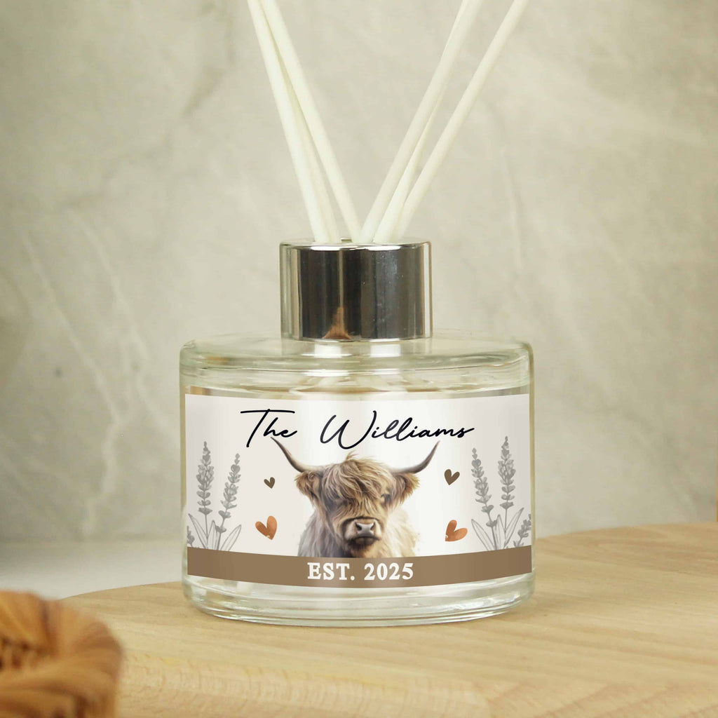 Personalised Highland Cow Reed Diffuser
