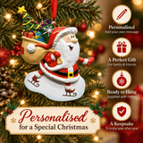 personalised ice skating santa with any name and year personalised on the ornament