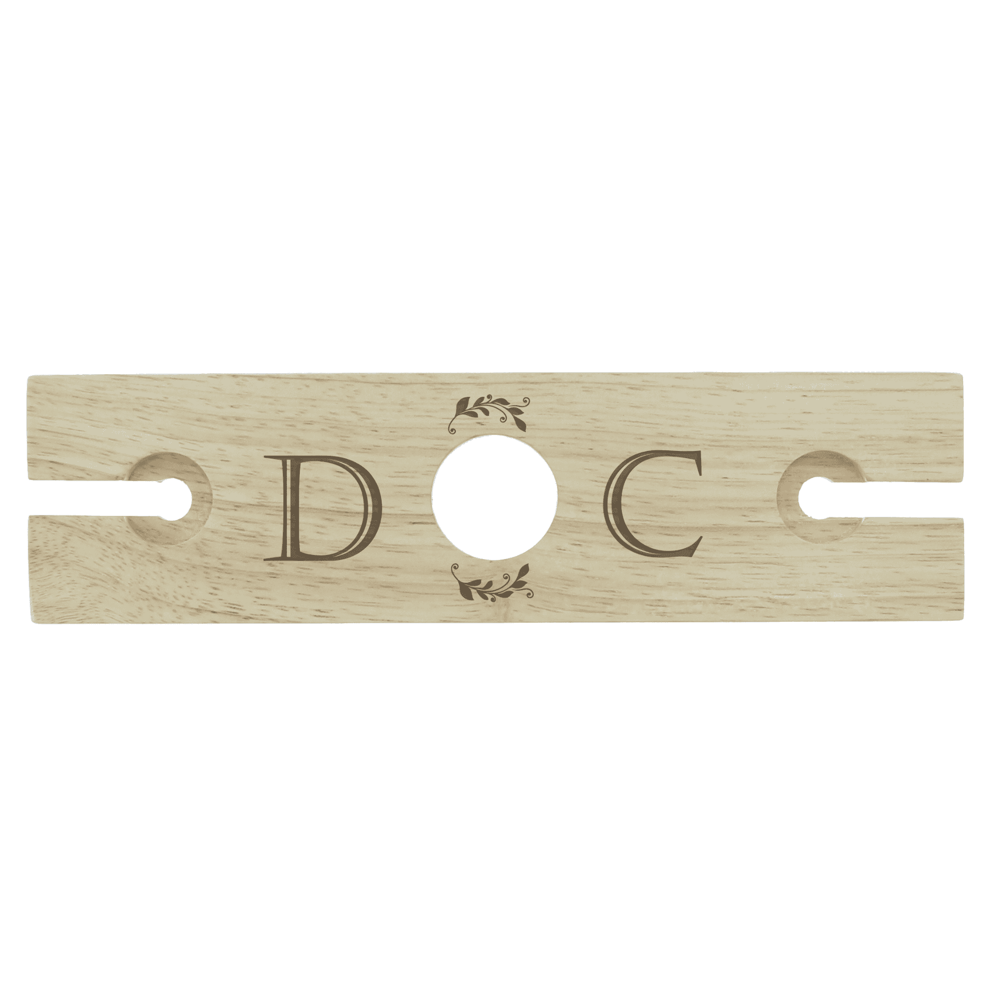 personalised initials wooden wine butler