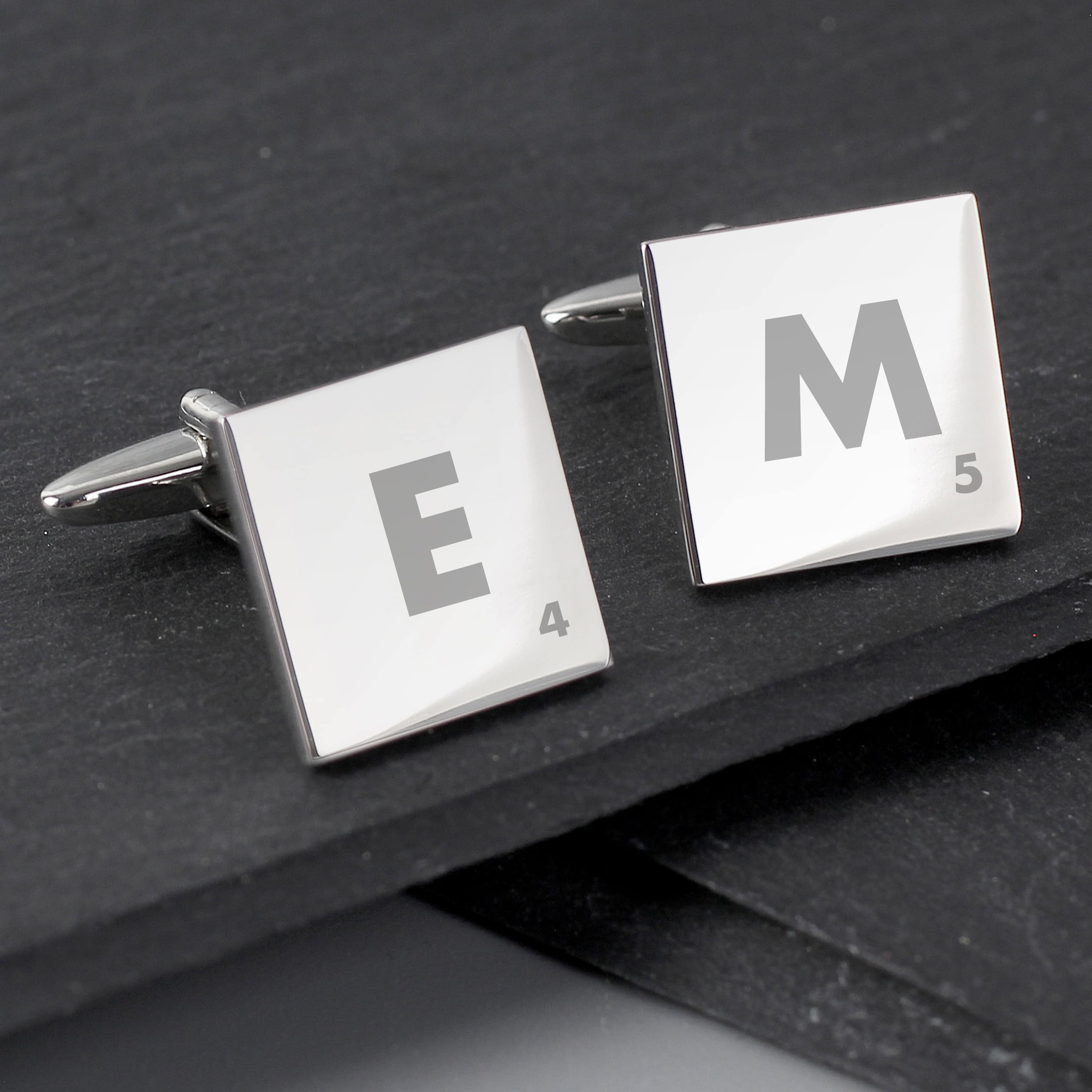 Initials and Age Square Cufflinks 