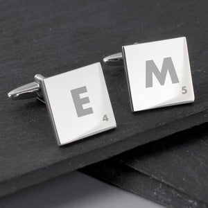 Initials and Age Square Cufflinks 