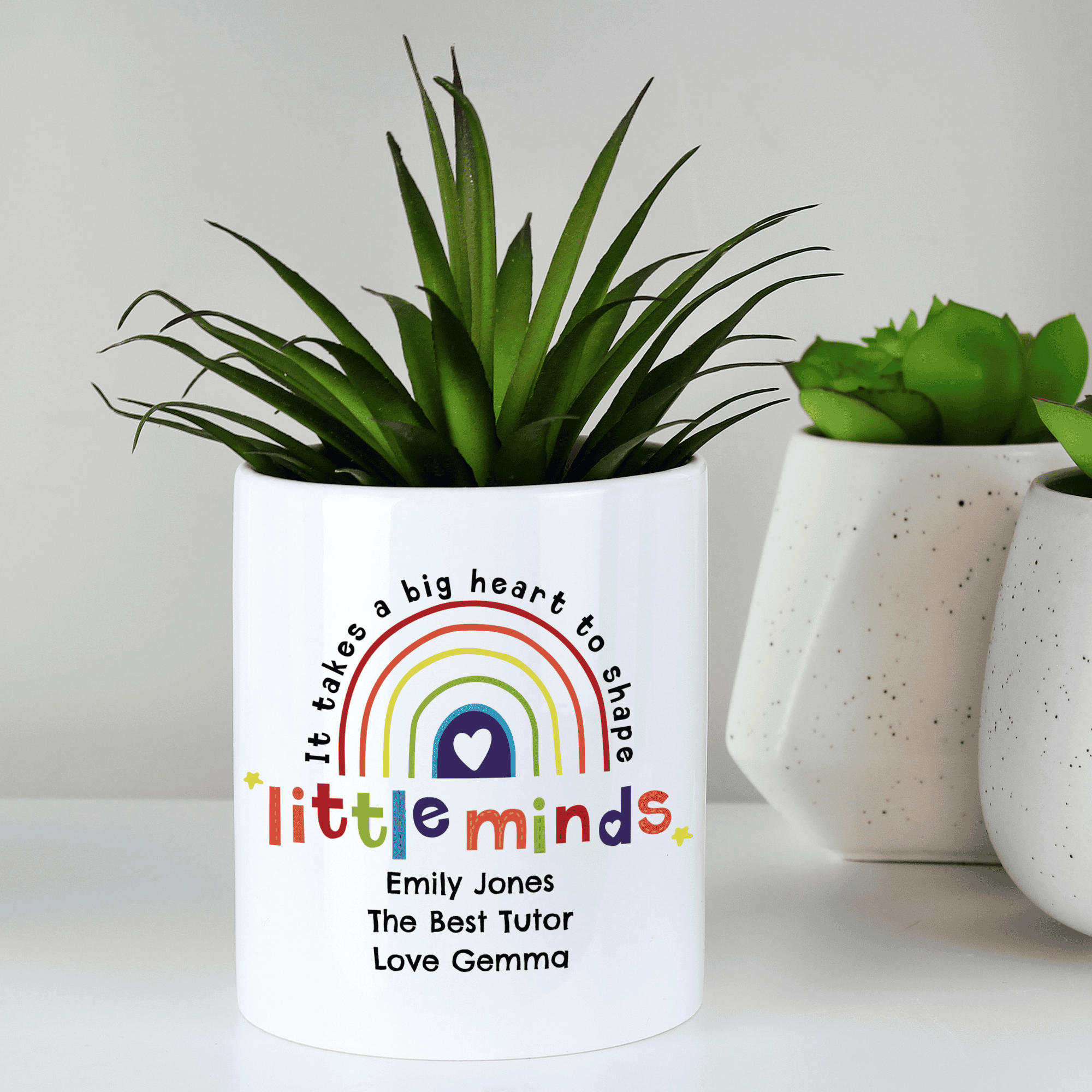 personalised little minds ceramic storage pot personalised with any message over 3 lines