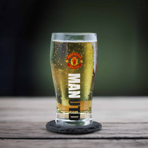 personalised Manchester United pint glass