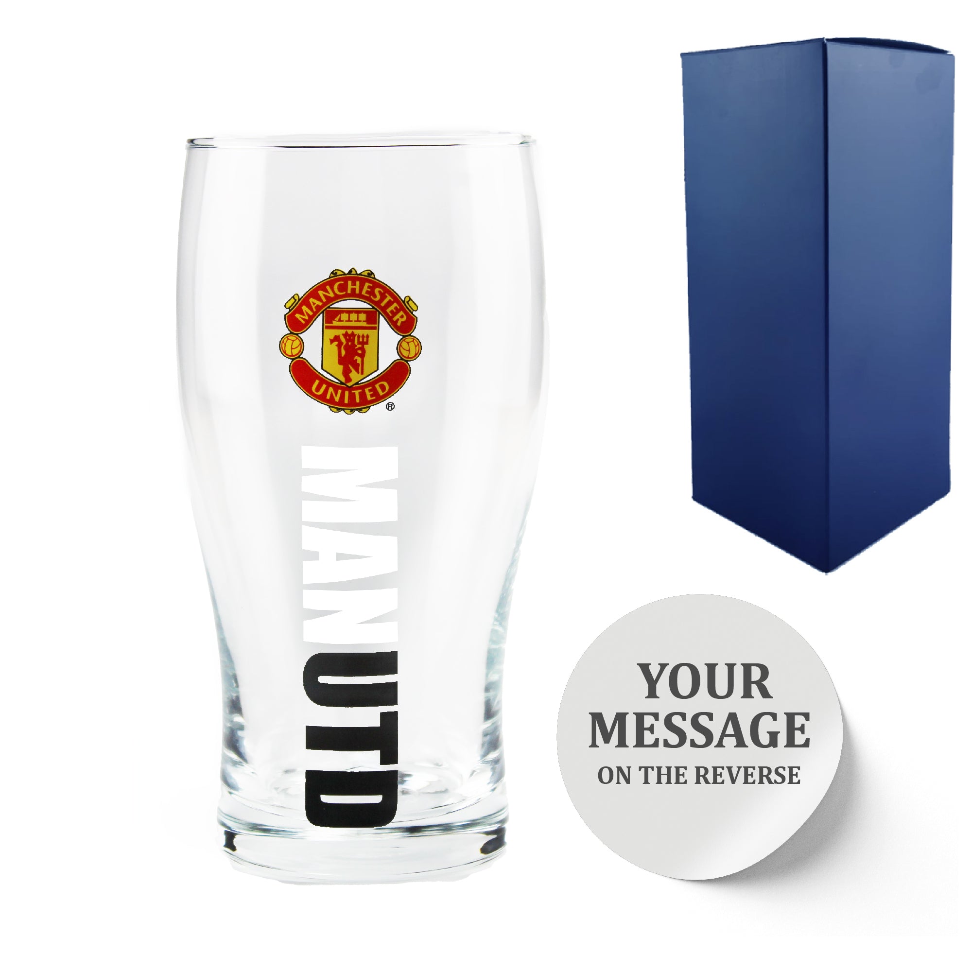 personalised Manchester United pint glass