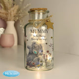 personalised me to you floral LED jar with a name and message over 2 lines