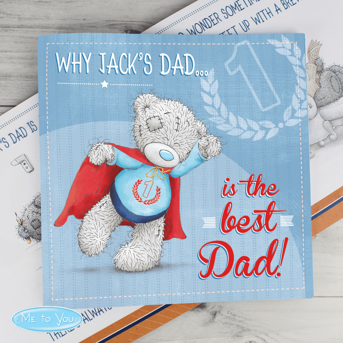 personalised me to you poem book for Daddy showing the personalisation on the front cover