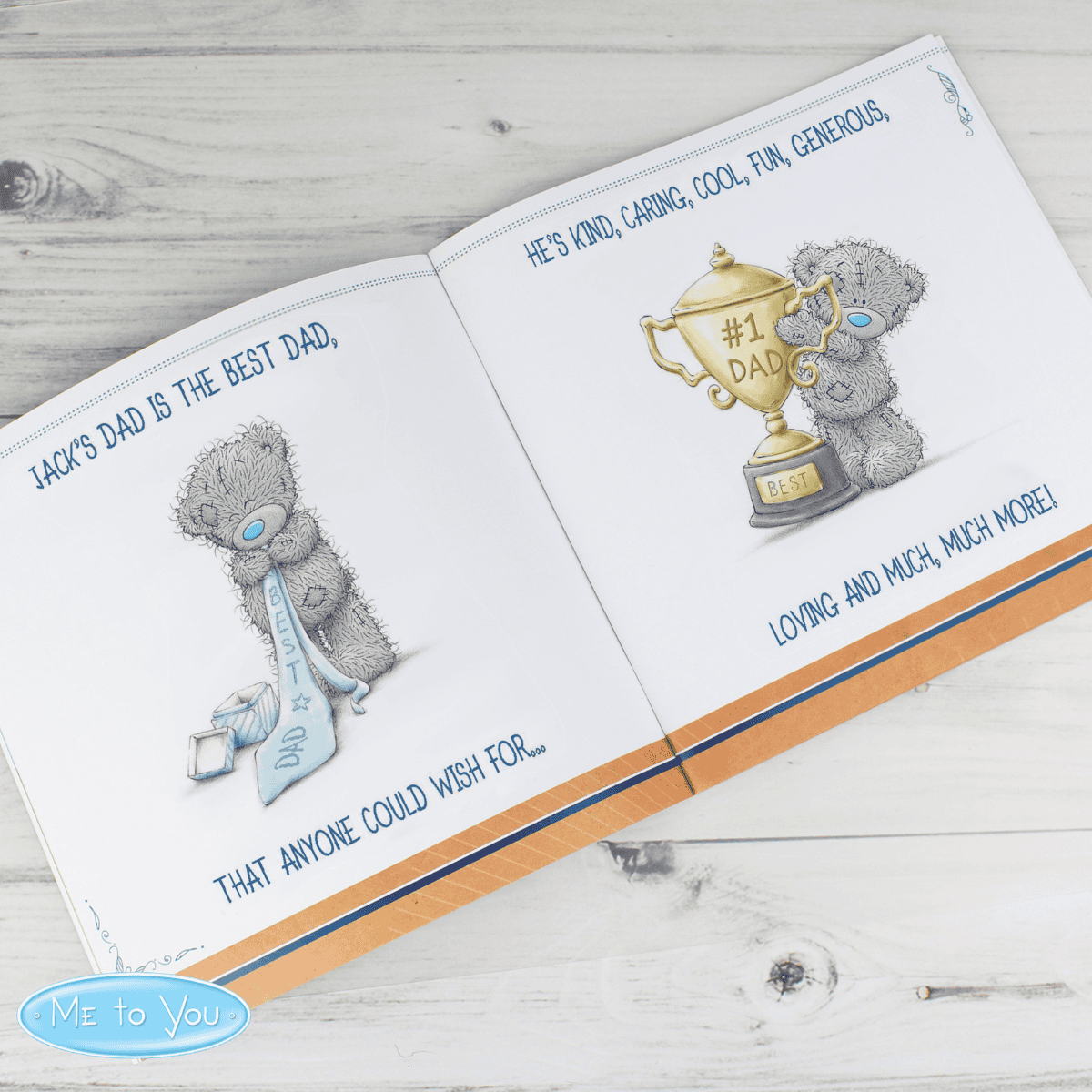 personalised me to you poem book for Daddy showing the personalisation on the inside pages
