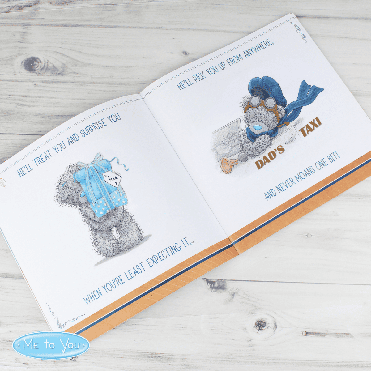 personalised me to you poem book for Daddy showing the personalisation on the inside pages